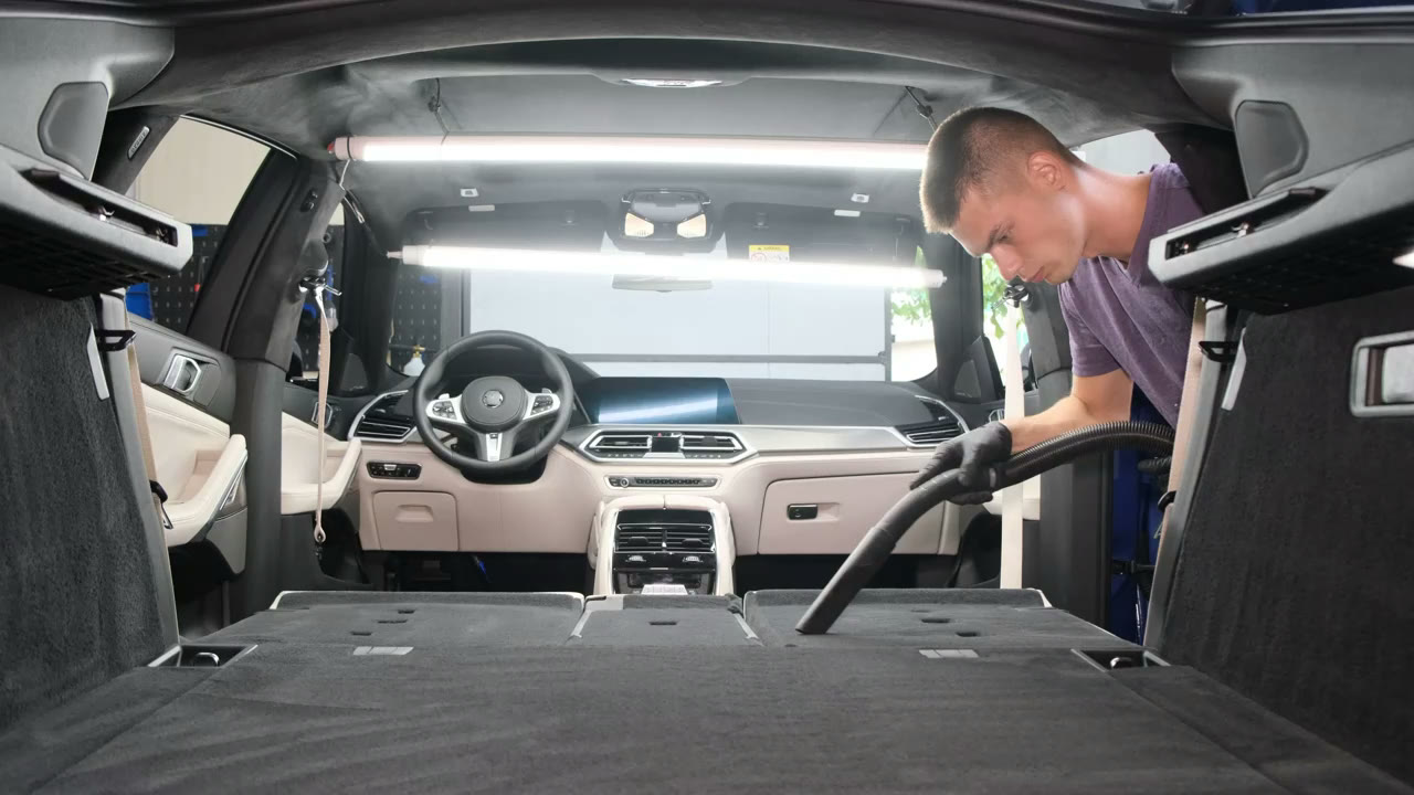 Full interior vacuum of an SUV